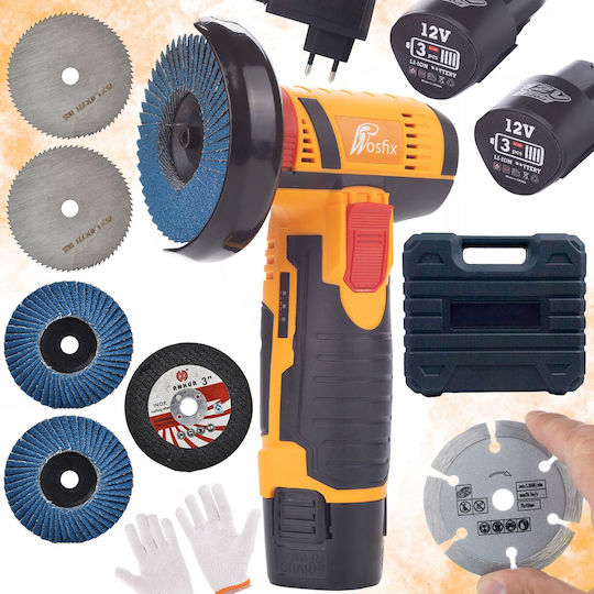 Rosfix Μίνι Λειαντήρας Rosfix Blue Bird 12v Mbb12v+ Διαμαντένιος Δίσκος 75mm+ Δίσκος Λείανσης 76mm+