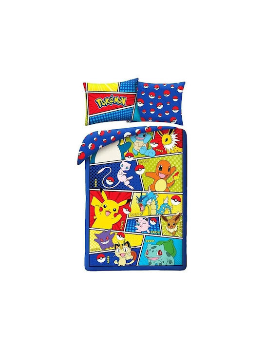 Pokemon Conținut set Husă de pilotă pentru copii Single cu față de pernă Bumbac Multicolor 140x200cm