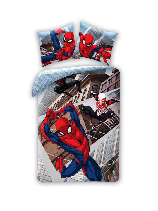 Spiderman Set Kids Duvet Cover Single with Pill...