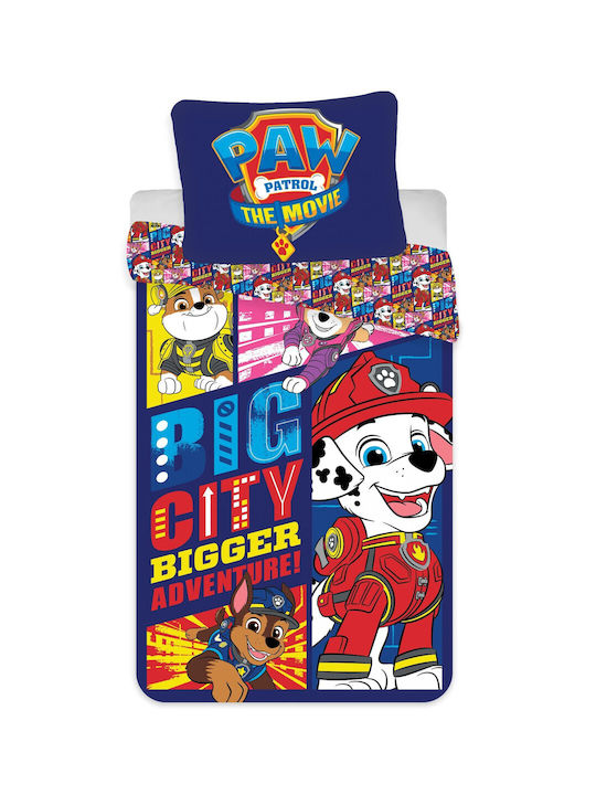 Paw Patrol Set Kinderbettbezug Einzel mit Kissenbezug Baumwolle Mehrfarbig 140x200cm