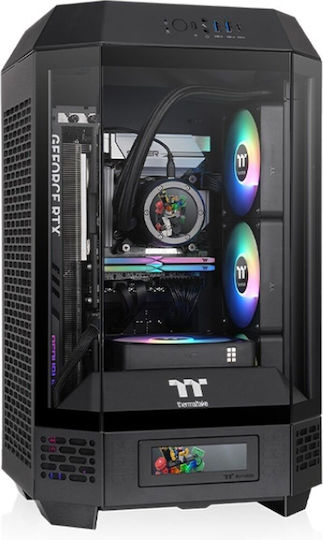 Thermaltake The Tower 250 Gaming Mini Tower Κουτί Υπολογιστή με Πλαϊνό Παράθυρο και RGB Φωτισμό Μαύρο