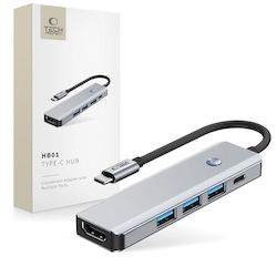 Tech-Protect 5IN1 USB-C Docking Station με HDMI 4K PD Tech-Protect 5IN1 USB-C Docking Station με HDMI 4K PD