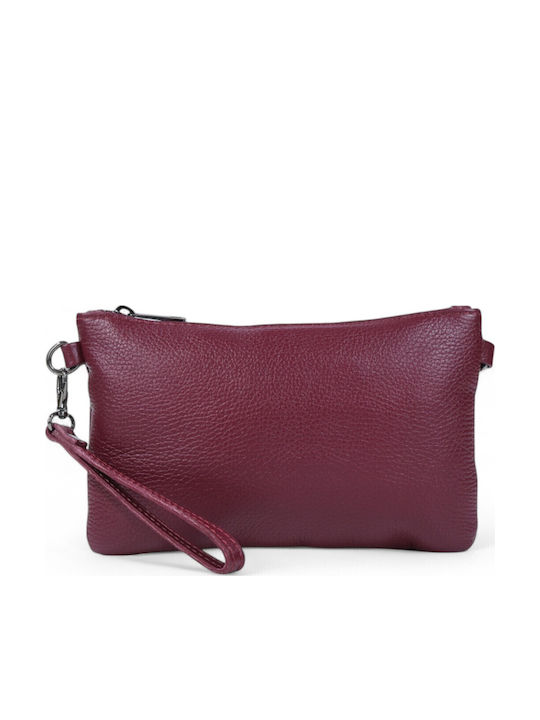 Passaggio Leather Кожена Дамска Чанта Ръчна Бордо