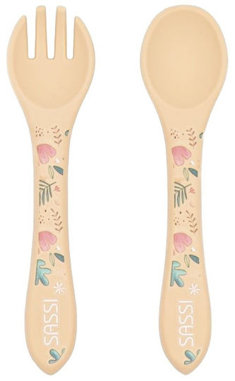 Sassi Junior Baby Set with Fork made of Silicone 2pcs