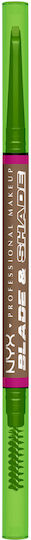 NYX Professional Makeup Creion Pentru Sprâncene Professional Makeup Blade & Shade Dual Edge 04 Taupe