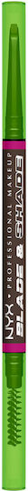 NYX Professional Makeup Professional Makeup Blade & Shade Dual Edge Brow Pencil Μολύβι για Φρύδια 05 Ash Brown