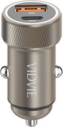 Vidvie Φορτιστής Αυτοκινήτου με Θύρες 1xUSB-A 1xType-C και Καλώδιο Type-C Vidvie Φορτιστής Αυτοκινήτου με Θύρες 1xUSB-A 1xType-C και Καλώδιο Type-C
