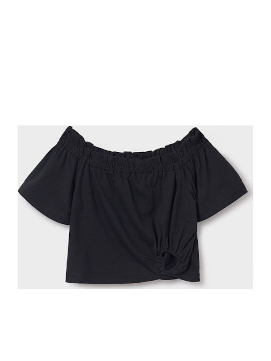 Mayoral Kids' Shirt Short Sleeve Black
