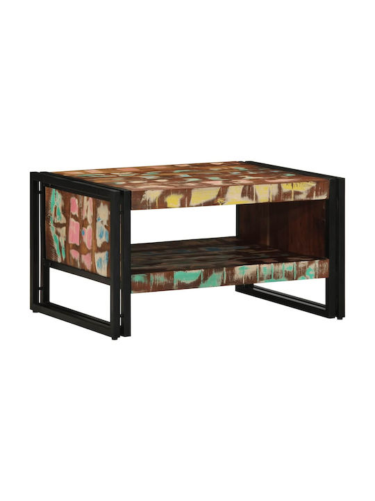 Rectangular Side Table made of Solid Wood Multicolour 70x50x38 cm