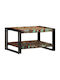 Rectangular Side Coffee Table Made of Solid Wood Multicolour W70xL50xH38cm