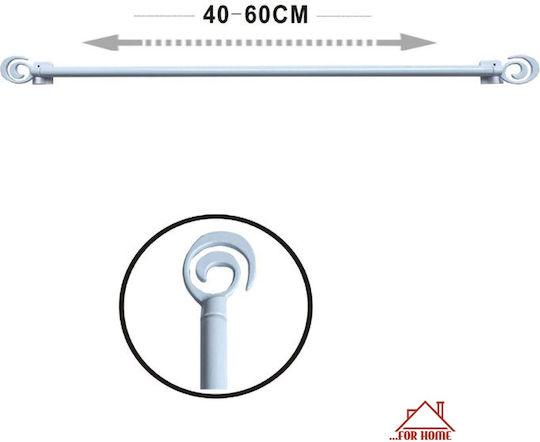 Telescopic Metal Curtain Pole 40cm 60cm White Forhome 70582953 Home