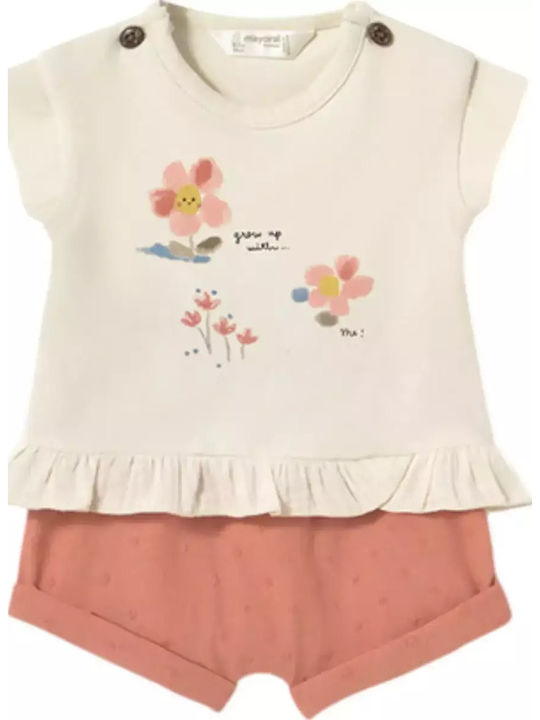 Mayoral Kids' Set with Shorts Summer 4pcs Orange