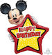 Foil Balloon Shape Mickey Mouse Happy Birthday 63 X 76 cm