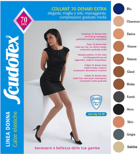 Scudotex Κάλτσες Ριζομηρίου 15-18 mmHg 70 Den Μαύρες