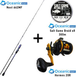 Oceanic Next 662MF for Slow Jigging 2m with Mechanism 60-250gr CO.SLOW10 Oceanic Team Hermes 20R and Oceanic Team Salt Game Braid X8 300m Oceanic Next 662MF for Slow Jigging 2m with Mechanism 60-250gr CO.SLOW10 Oceanic Team Hermes 20R and Oceanic Team Salt Game Braid X8 300m
