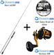 Oceanic Next 662MF Fishing Rod for Slow Jigging with Reel 2m 60-250gr Oceanic Team Hermes 20R and Oceanic Team Salt Game Braid X8 300m