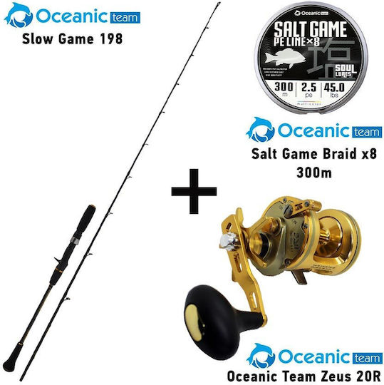 Combo Slow Jigging Oceanic Team Slow Game 198 + Oceanic Team Zeus 20r + Oceanic Team Salt Game Braid X8 300m