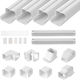 Set de Acoperire pentru Conducte Mini Split Vevor 76,2mm Lățime 5350mm Lungime PVC Conductă Decorativă pentru Aer Condiționat 4 Canale Drepte & Accesorii Complete Instalare Ușoară Vopsibilă Pompe de Căldură Alb