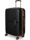 Newcom Cabin Hard Black Suitcase With 4 Wheels Height 56cm