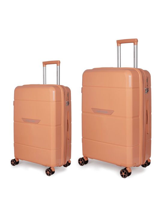 Newcom Reisekoffer Hart Sonnenfarben Maximalhöhe 75,5cm mit 4 Räder Set 2 Stück