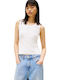 Essential Women's Blouse Cotton Sleeveless Ecru