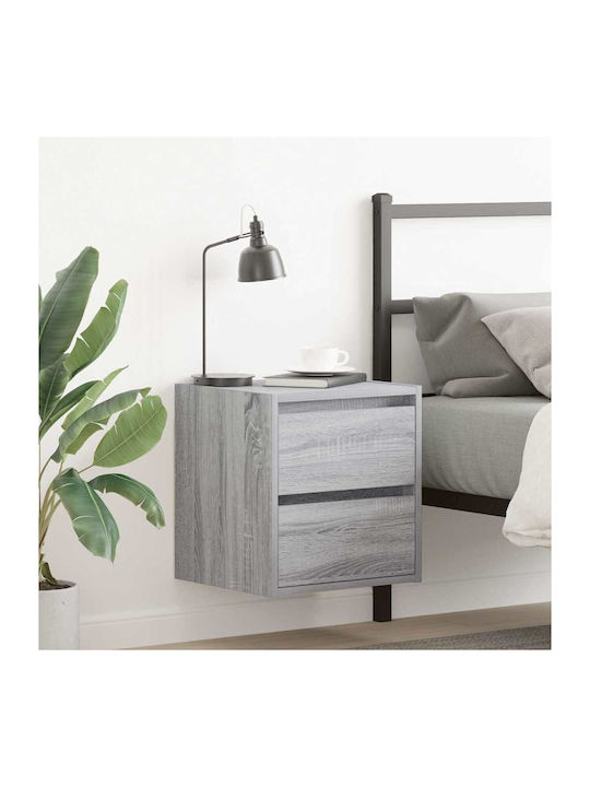 Vidaxl Κομοδίνα Επιτοίχια Γκρι Sonoma 38x34x40cm 1 Τεμ Γκρι