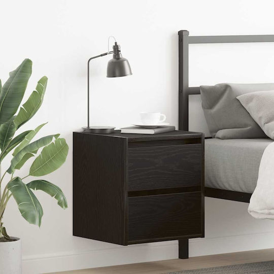 Vidaxl Wall-Mounted Bedside Tables 2 Pcs Black Oak 38x34x40cm Black