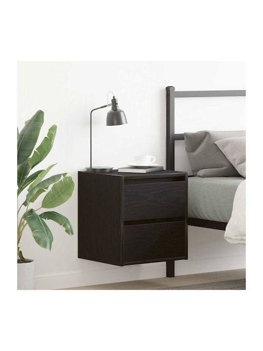 Vidaxl Κομοδίνο Επιτοίχιο Μαύρη Βελανιδιά 38x34...