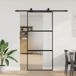 Set de feronerie pentru ușă glisantă negru 90x2...