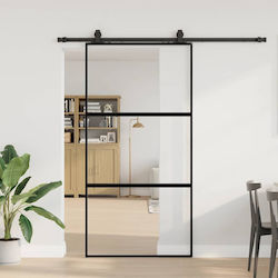Set Ușă Glisantă Vidaxl Negru Accesorii 102.5x2...