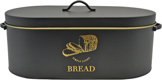 Ankor Brotkasten mit Deckel Metallisch Schwarz 34.5x18x15cm Ankor Brotkasten mit Deckel Metallisch Schwarz 34.5x18x15cm
