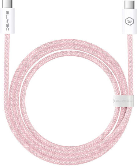 Blavec Cablu Braided USB 2.0 USB-C Masculin - USB-C 60W PD Roz 2m