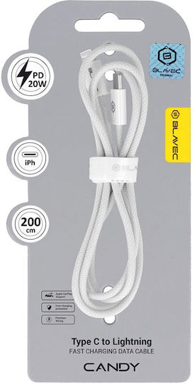 Blavec Geflochten USB-C zu Lightning Kabel 20W Weiß 2m