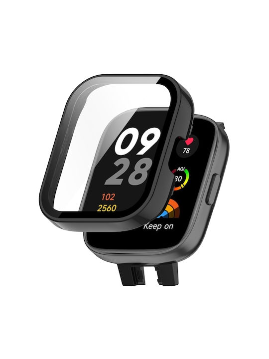 + Tempered Film Integrated Watch Protective Case Πλαστική Θήκη με Τζαμάκι σε Μαύρο χρώμα για Redmi Watch 3