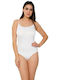 Damen Brasilianischer Träger Alltags-Viscose-Body Bellezza 15526 Weiß