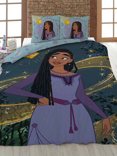 Disney Disney Wish Serenity Σετ Παιδική Παπλωματοθήκη Μονή με Μαξιλαροθήκη Πολύχρωμη 140x200εκ.