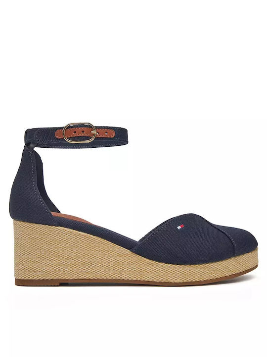 Platforme Dama De Vară Tip Espadrile Albastre