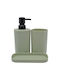 Ankor Bathroom Accessory Set Plastic Green 3 Pieces