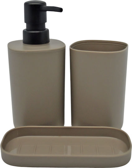 Ankor Ankor Badezimmerzubehör-Set Kunststoff Braune 3 Stücke