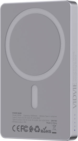 Vidvie PB789 MagSafe Power Bank 5000mAh 20W with USB-C Port Power Delivery Gray