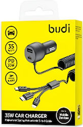 Budi Φορτιστής Αυτοκινήτου με Θύρες 2xUSB-A Budi Φορτιστής Αυτοκινήτου με Θύρες 2xUSB-A