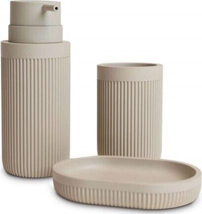 Eurofirany Plastic Bathroom Accessory Set Gray 3pcs