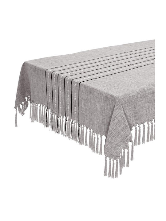 Tablecloth Fringe Fylliana Gray-Sky Stripe 135x135cm
