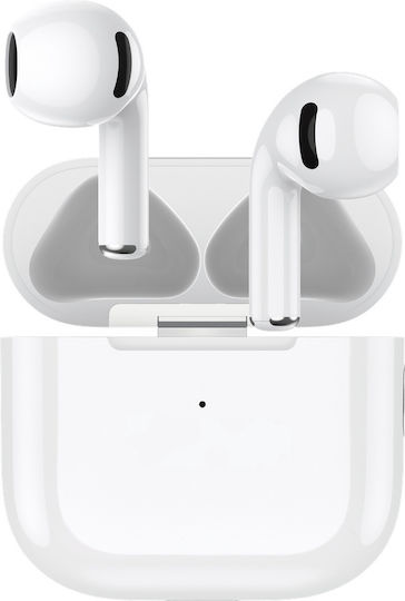 Tuqin QW19 Earbud Bluetooth Handsfree Ακουστικά με Θήκη Φόρτισης Λευκά