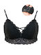 Bralette Δαντελα & Ενισχυση Μαυρο