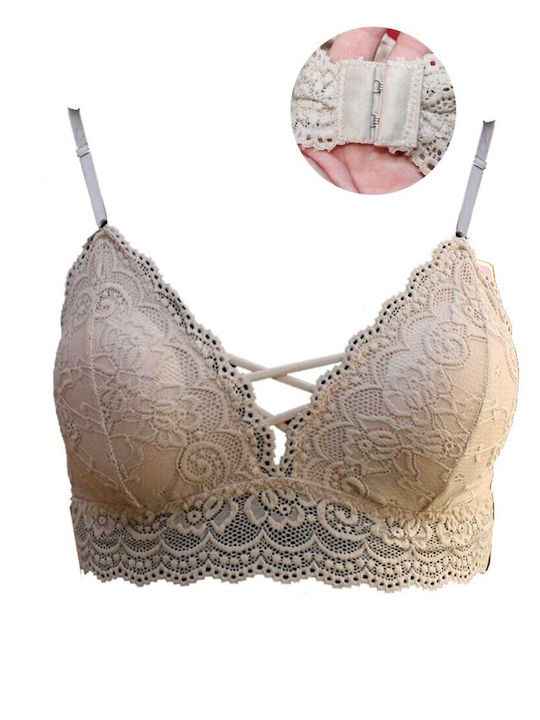 Bralette Δαντελα & Ενισχυση Μπεζ