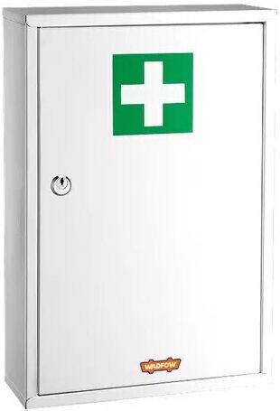 Wadfow Metal First Aid Cabinet Wall-Mounted with Lock