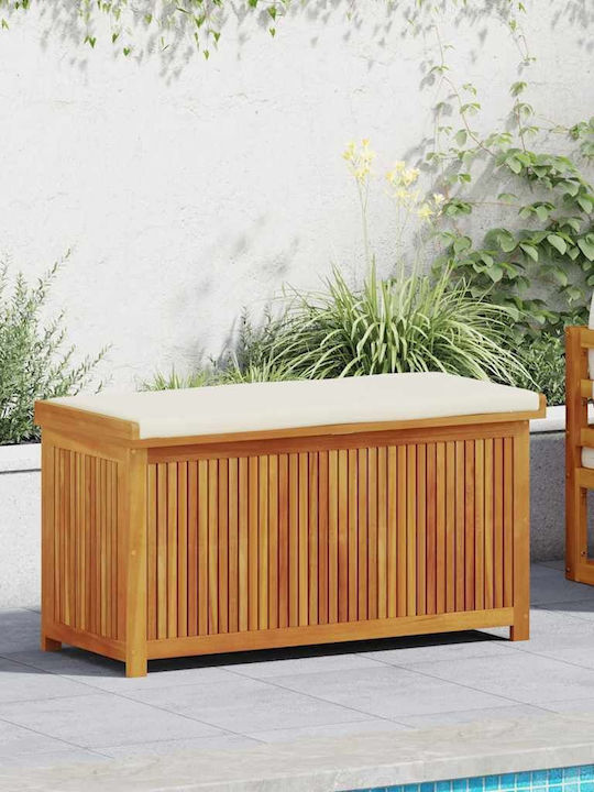 Vidaxl Outdoor Cushion Box 113x50x60.5 cm Solid Acacia Wood