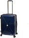 Discovery Medium Travel Suitcase Hard Blue with 4 Wheels Height 65cm
