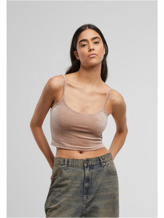 Urban Classics Damen Bluse Samt Duskrose
